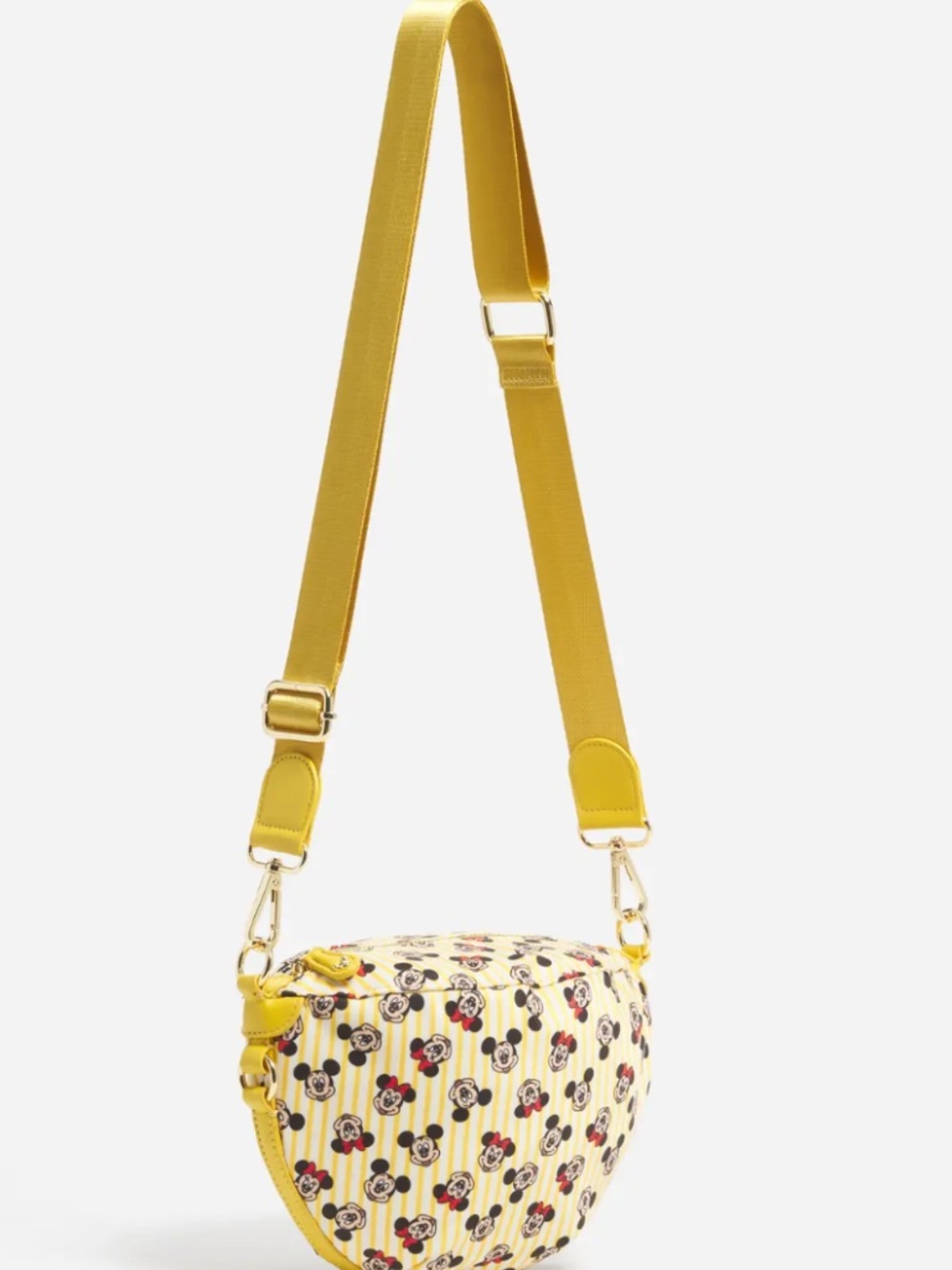Stoney Clover Lane Disney 2026 Yellow Mickey & Minnie Crescent Crossbody Bag